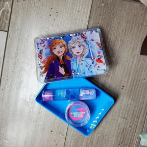 NWT Frozen 2 Cosmetic Case with Lip Gloss Bundle